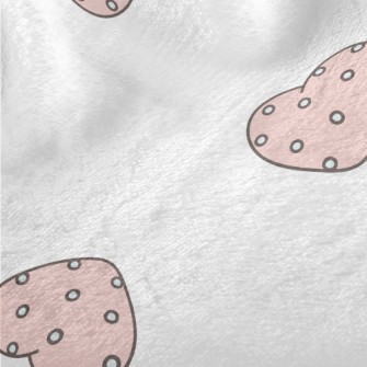 White Polka Dot Love Heart Minky