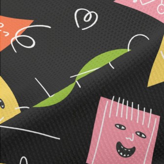 Graffiti Geometric Face Piqué