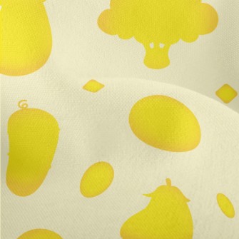 Yellow Vegetables Silhouettes Lightweight Performance Linen