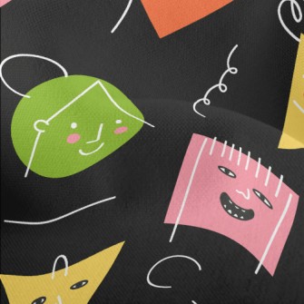 Graffiti Geometric Face Lightweight Performance Linen