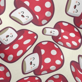 Cute Smiling Mushroom Lightweight Performance Linen