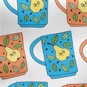 Pear Pattern Mug Jersey Backed Fleece