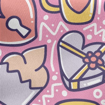 Cartoon Valentine&#39;s Day Gi Jersey Backed Fleece