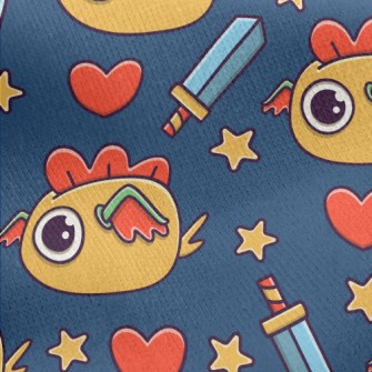 Cute Cartoon Monster Jersey Backed Fleece