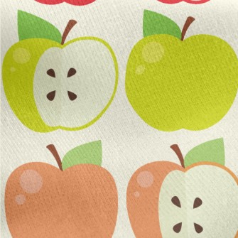 Colorful Apple Slices Jersey Backed Fleece