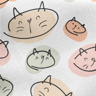 Colorful Cat Illustration Jersey Backed Fleece