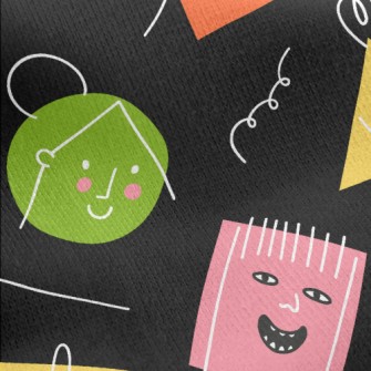 Graffiti Geometric Face Jersey Backed Fleece