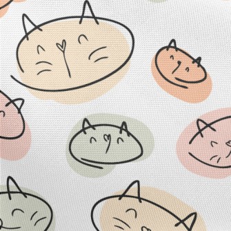 Colorful Cat Illustration Pongee