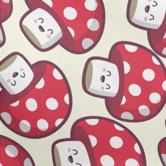Cute Smiling Mushroom Pongee