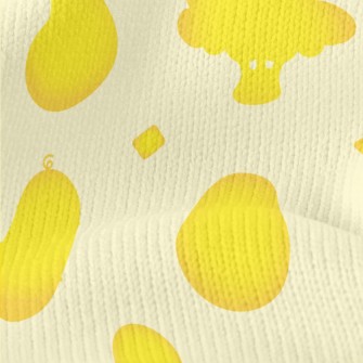 Yellow Vegetables Silhouettes Stretch Jersey