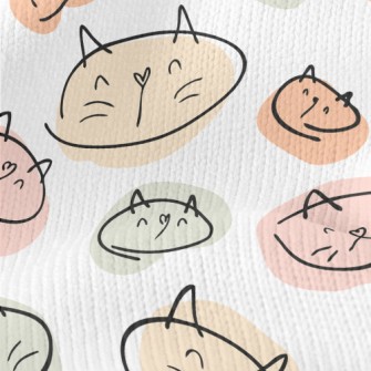 Colorful Cat Illustration Stretch Jersey