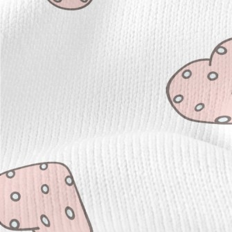 White Polka Dot Love Heart Stretch Jersey