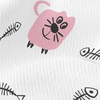 Doodle Cat And Fish Bone Stretch Jersey