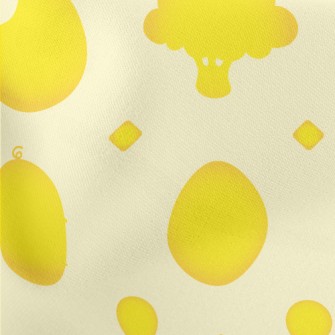 Yellow Vegetables Silhouettes Lightweight Cotton Poplin