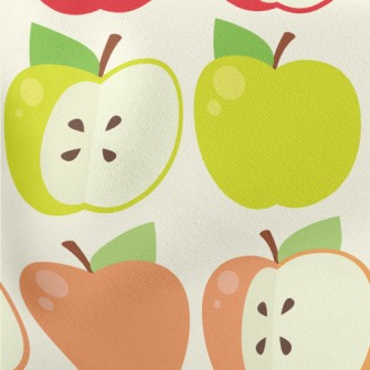 Colorful Apple Slices Lightweight Cotton Poplin
