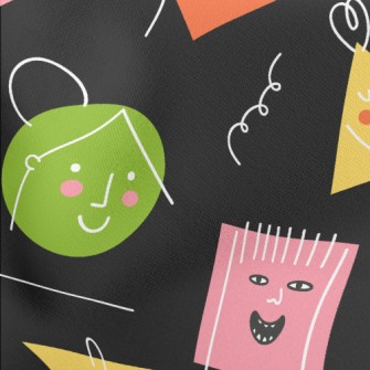 Graffiti Geometric Face Lightweight Cotton Poplin