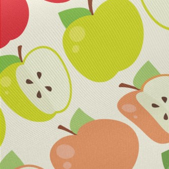 Colorful Apple Slices Midweight Cotton Poplin