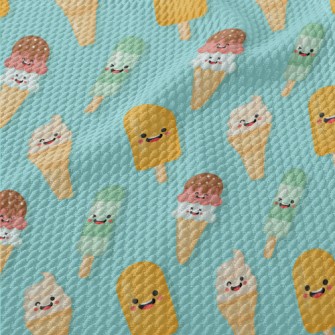 Playful Cartoon Popsicle Birdseye Piqué