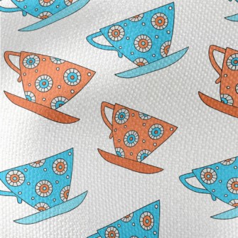 Exquisite Pattern Teacup Waterproof Canvas