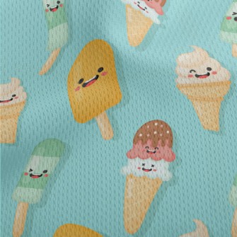 Playful Cartoon Popsicle Athletic Mesh Flat Back