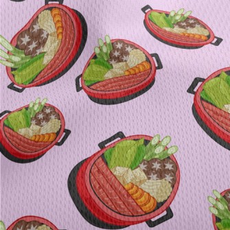 Cartoon Japanese Sukiyaki Athletic Mesh Flat Back