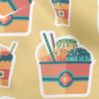 Fruit Ice Cream Stickers Micro Fleece