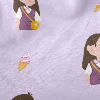 Happy Outing Little Girl Minky