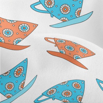 Exquisite Pattern Teacup Lightweight Performance Linen