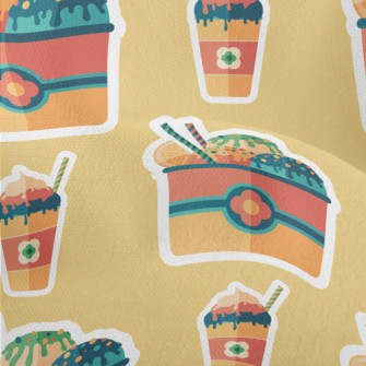 Fruit Ice Cream Stickers Lightweight Performance Linen