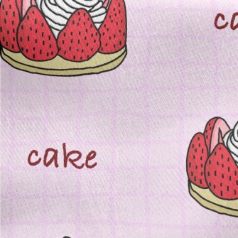 Strawberry Cream Cake Jersey Backed Fleece