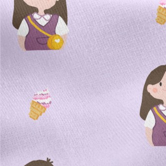 Happy Outing Little Girl Jersey Backed Fleece