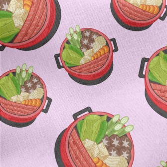 Cartoon Japanese Sukiyaki Jersey Backed Fleece
