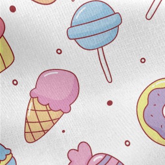 Cute Colorful Sweets Jersey Backed Fleece