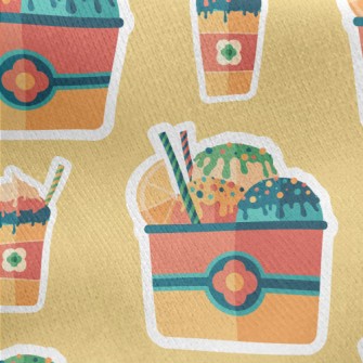 Fruit Ice Cream Stickers Jersey Backed Fleece