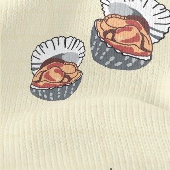 Cartoon Hand Drawn Cockle Stretch Jersey