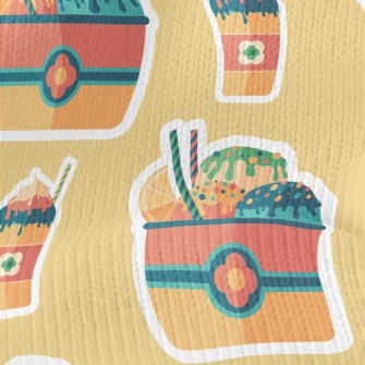 Fruit Ice Cream Stickers Stretch Jersey
