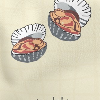 Cartoon Hand Drawn Cockle Lightweight Cotton Poplin