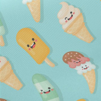 Playful Cartoon Popsicle Midweight Cotton Poplin