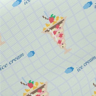 Pixel Ice Cream Sundae Midweight Cotton Poplin