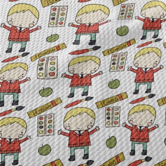 Happy School Boy Birdseye Piqué