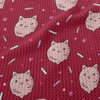 Strawberry Cat Ice Cream Birdseye Piqué