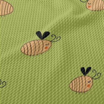 Cute Cartoon Bee Birdseye Piqué