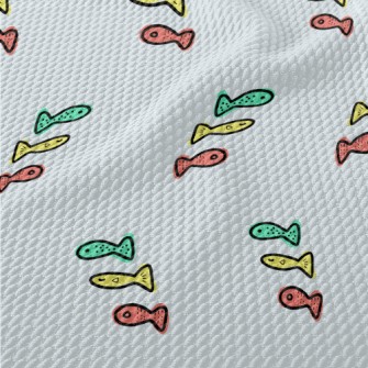 Graffiti Three-color Fish Birdseye Piqué