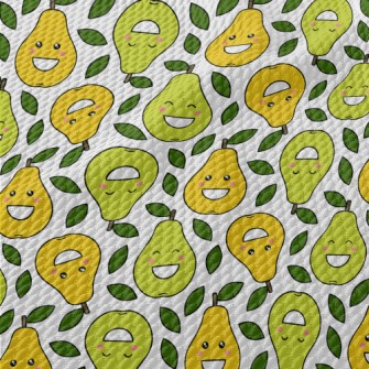 Happy Smiley Pear Birdseye Piqué