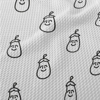 Black And White Smiling Eggpla Birdseye Piqué