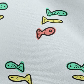 Graffiti Three-color Fish Chiffon