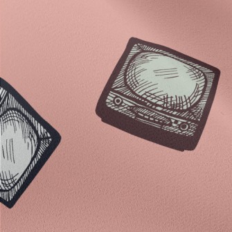 Hand Drawn Retro Tv Chiffon