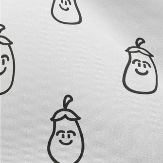 Black And White Smiling Eggpla Chiffon