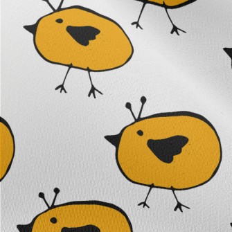 Yellow Bird Doodle Chiffon