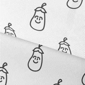 Black And White Smiling Eggpla Waterproof Oxford